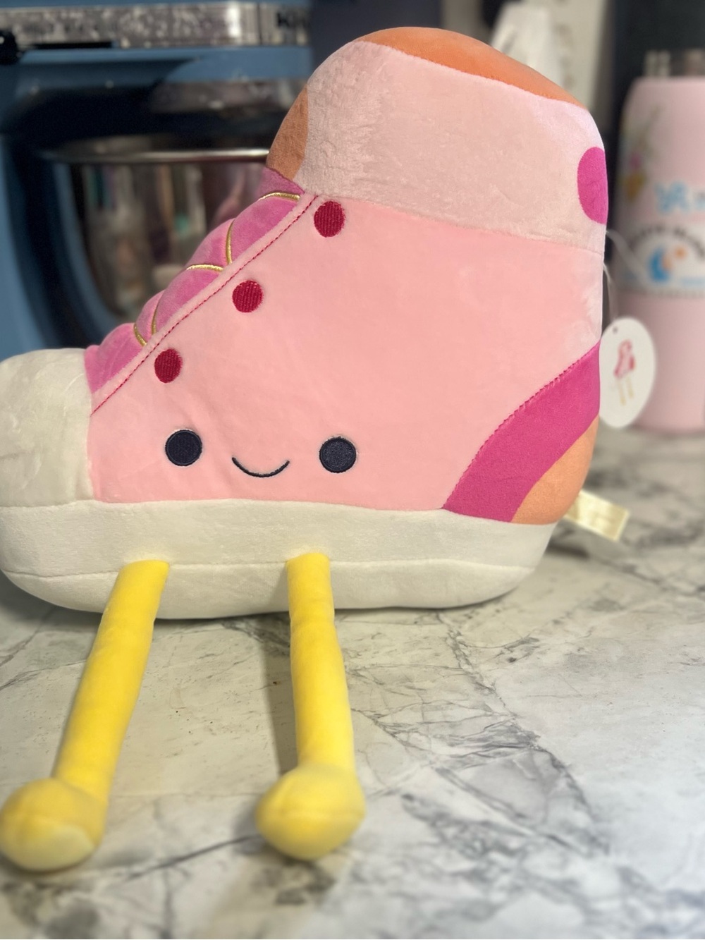 Pink Plush Skate Shoe with Yellow Legs - Kids Stuffed Animal